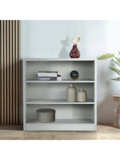 Everyday Metro Small Wide Bookcase - Grey - FSC® Certified -Oleu Furniture Shop VKYNH SQ4 0000000005 GREY SLd