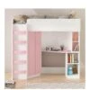 Very Home Miami Fresh High Sleeper Bed With Desk, Wardrobe, Shelves And Mattress Options (Buy And SAVE!) - Pink -Oleu Furniture Shop VLBX1 SQ1 0000000063 PINK SLa