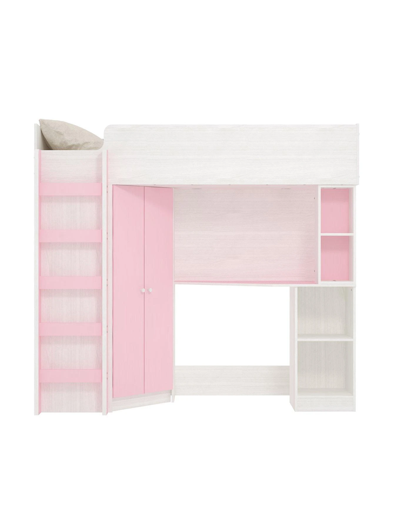 Very Home Miami Fresh High Sleeper Bed With Desk, Wardrobe, Shelves And Mattress Options (Buy And SAVE!) - Pink 6 Very Home Miami Fresh High Sleeper Bed With Desk, Wardrobe, Shelves And Mattress Options (Buy And SAVE!) - Pink - Image 4