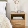 Panama 1 Drawer Bedside Cabinet - FSC® Certified 2 Panama 1 Drawer Bedside Cabinet - FSC® Certified -Oleu Furniture Shop VLFDD SQ1 0000000006 OAK RSr