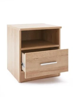 Panama 1 Drawer Bedside Cabinet - FSC® Certified -Oleu Furniture Shop VLFDD SQ4 0000000006 OAK SLd