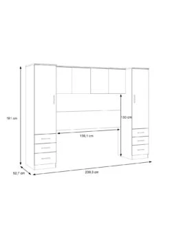 Panama Overbed Wardrobe - FSC® Certified -Oleu Furniture Shop VLFDE SQ7 0000000006 OAK DGy