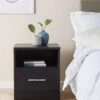 Everyday Panama 1 Drawer Bedside Cabinet - Black - FSC® Certified -Oleu Furniture Shop VLJPS SQ1 0000000004 BLACK RSr
