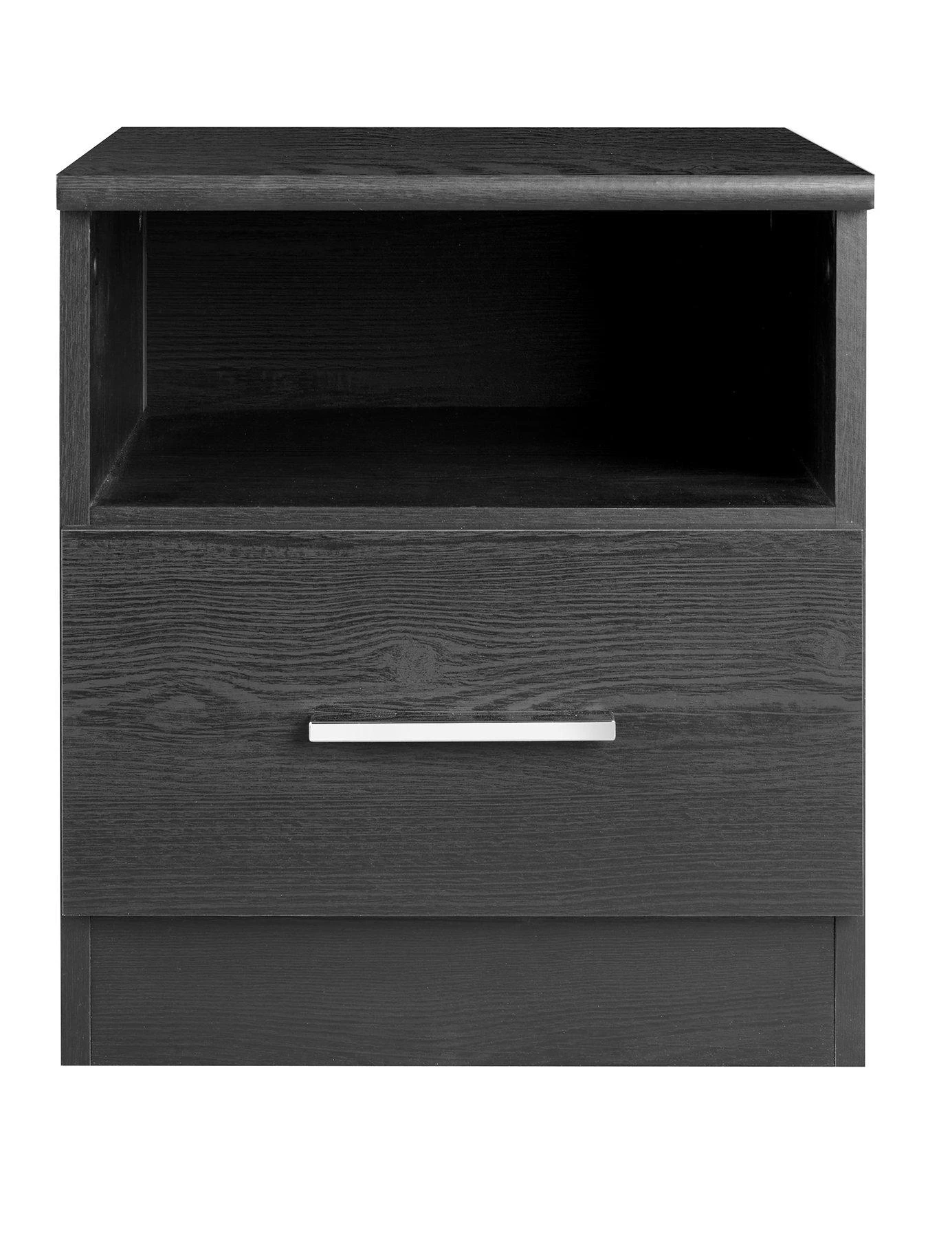Everyday Panama 1 Drawer Bedside Cabinet - Black - FSC® Certified 4 Everyday Panama 1 Drawer Bedside Cabinet - Black - FSC® Certified - Image 2