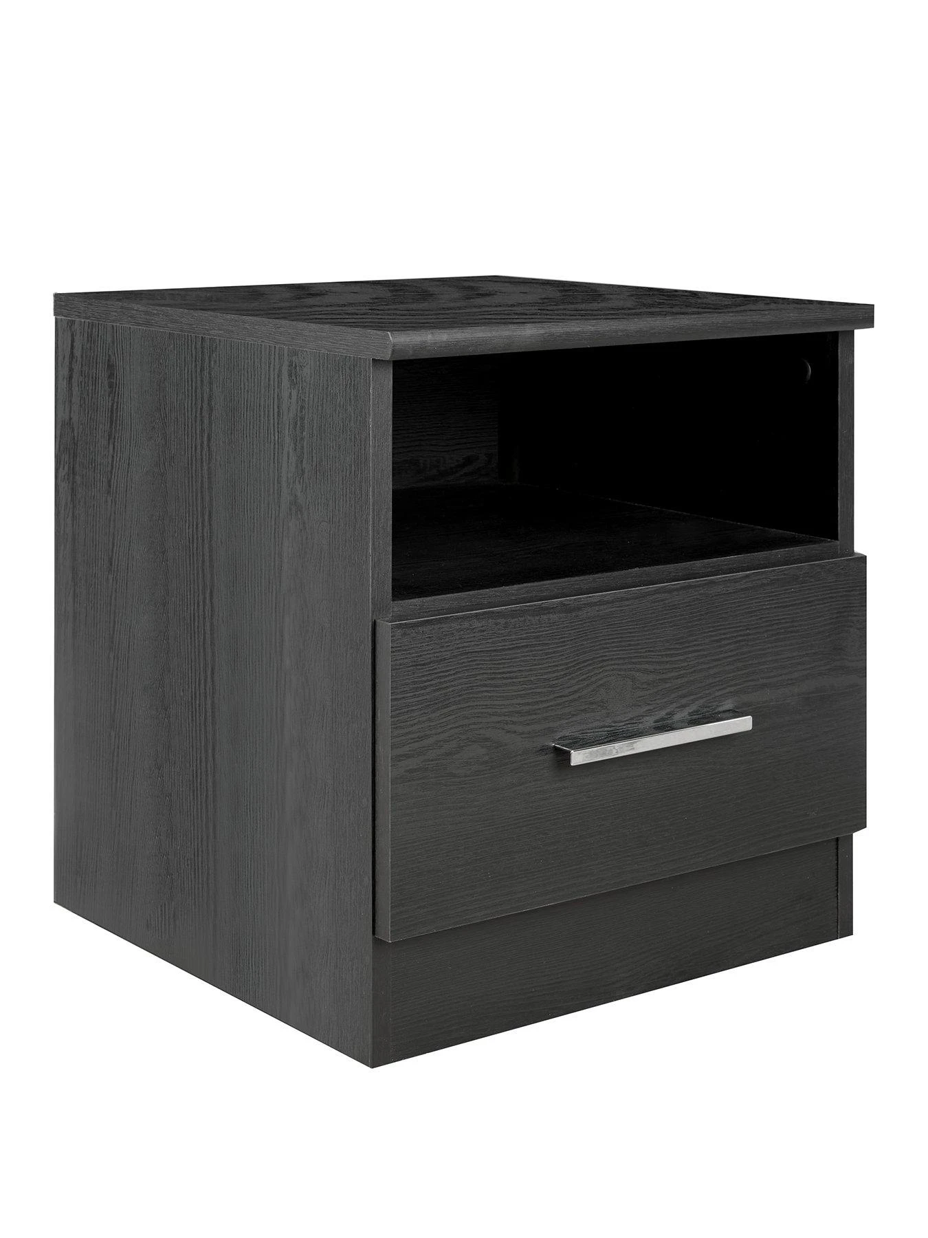 Everyday Panama 1 Drawer Bedside Cabinet - Black - FSC® Certified 5 Everyday Panama 1 Drawer Bedside Cabinet - Black - FSC® Certified - Image 3