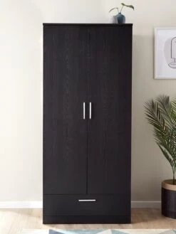 Everyday Panama 2 Door 1 Drawer Wardrobe - Black - FSC® Certified