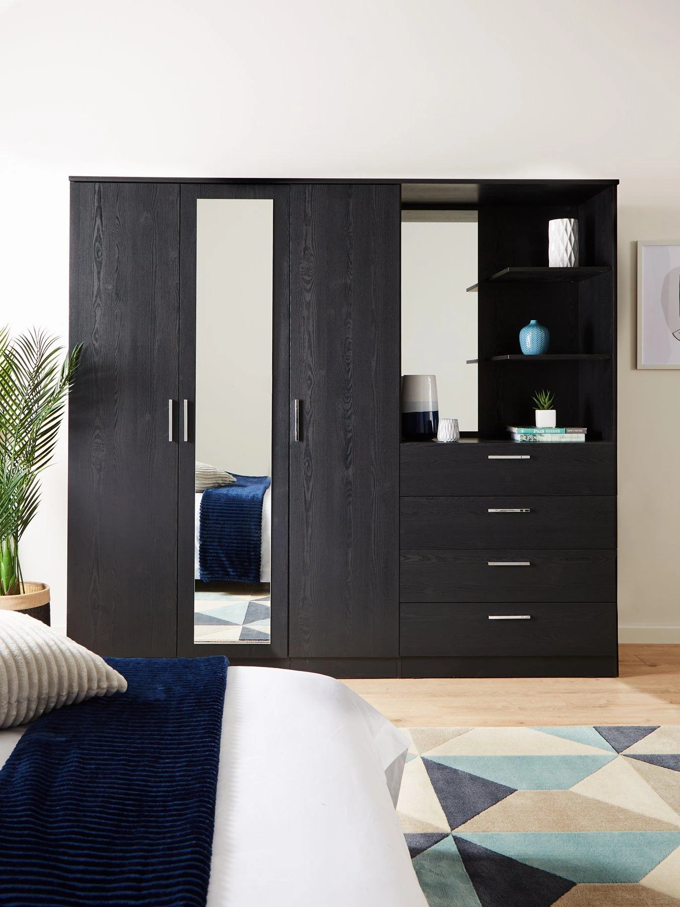Everyday Panama 3 Door 4 Draw Combi Wardrobe - FSC® Certified 3 Everyday Panama 3 Door 4 Draw Combi Wardrobe - FSC® Certified