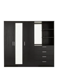 Everyday Panama 3 Door 4 Draw Combi Wardrobe - FSC® Certified 10 Everyday Panama 3 Door 4 Draw Combi Wardrobe - FSC® Certified -Oleu Furniture Shop VLJQ6 SQ2 0000000004 BLACK SLf