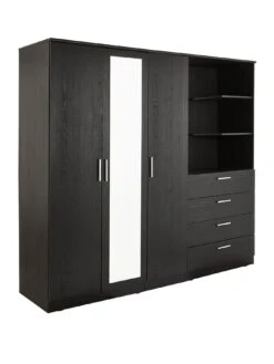 Everyday Panama 3 Door 4 Draw Combi Wardrobe - FSC® Certified 11 Everyday Panama 3 Door 4 Draw Combi Wardrobe - FSC® Certified -Oleu Furniture Shop VLJQ6 SQ3 0000000004 BLACK SLa