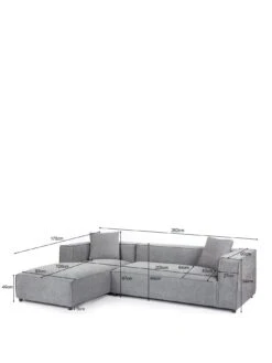 Very Home Charley Left Hand Corner Chaise Sofa - FSC® Certified -Oleu Furniture Shop VLK08 SQ5 0000000005 GREY SLd1