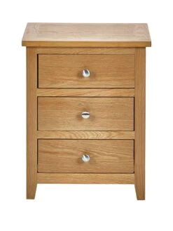 Julian Bowen Mallory 3 Drawer Bedside -Oleu Furniture Shop VLTP8 SQ2 0000000006 OAK SLf
