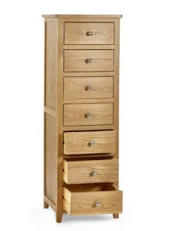 Julian Bowen Mallory 7 Drawer Narrow Chest -Oleu Furniture Shop VLTPA SQ4 0000000006 OAK SLd