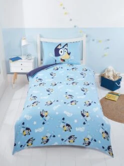 Bluey Yippee Fleece Single Duvet Cover Set - Blue