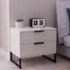 SWIFT Emerson Ready Assembled 2 Drawer Side Table -Oleu Furniture Shop VM97G SQ1 0000000053 STONE RSr