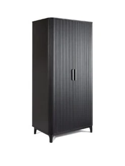 Carina 2 Door Wardrobe - Black -Oleu Furniture Shop VMD8T SQ3 0000000004 BLACK SLa