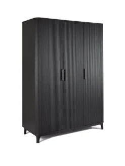 Carina 3 Door Wardrobe - Black -Oleu Furniture Shop VMD93 SQ3 0000000004 BLACK SLa