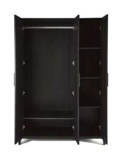 Carina 3 Door Wardrobe - Black -Oleu Furniture Shop VMD93 SQ4 0000000004 BLACK SLd