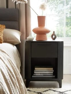 Carina 1 Drawer Bedside Chest - Black