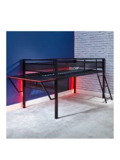 X Rocker Sanctum Mid Sleeper Bed With Gaming Desk -Oleu Furniture Shop VMEQ8 SQ3 0000000004 BLACK SLa