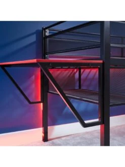 X Rocker Sanctum Mid Sleeper Bed With Gaming Desk -Oleu Furniture Shop VMEQ8 SQ4 0000000004 BLACK SLd