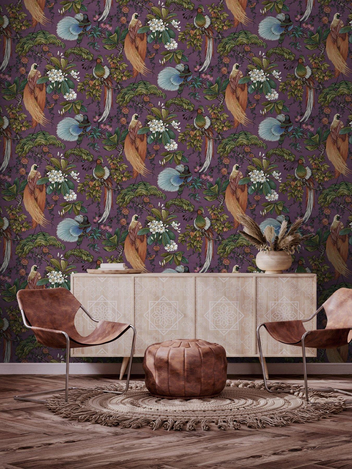 Holden D??cor Songbird Wallpaper - Plum 3 Holden D??cor Songbird Wallpaper - Plum