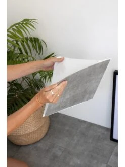 D-C-Fix Solid Concrete Dc Fix Self Adhesive Vinyl Floor Tiles -30.48cm X 30.48cm (pack 11 Tiles = 1sqm) -Oleu Furniture Shop VMRCC SQ5 0000000099 N A SLd2