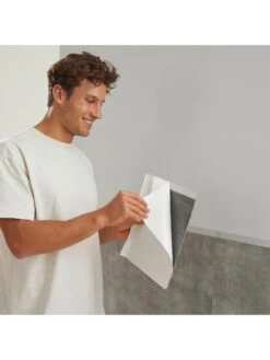 D-C-Fix Solid Concrete Dc Fix Self Adhesive Vinyl Wall Tiles -30.5cm X 30.5cm (pack 6 Tiles = 0.56sqm) -Oleu Furniture Shop VMRCH SQ3 0000000099 N A SLd