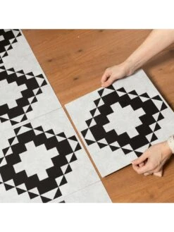 D-C-Fix Victorian Tiles Dc Fix Self Adhesive Vinyl Floor Tiles -30.48cm X 30.48cm (pack 11 Tiles = 1sqm) -Oleu Furniture Shop VMRCW SQ3 0000000099 N A SLd