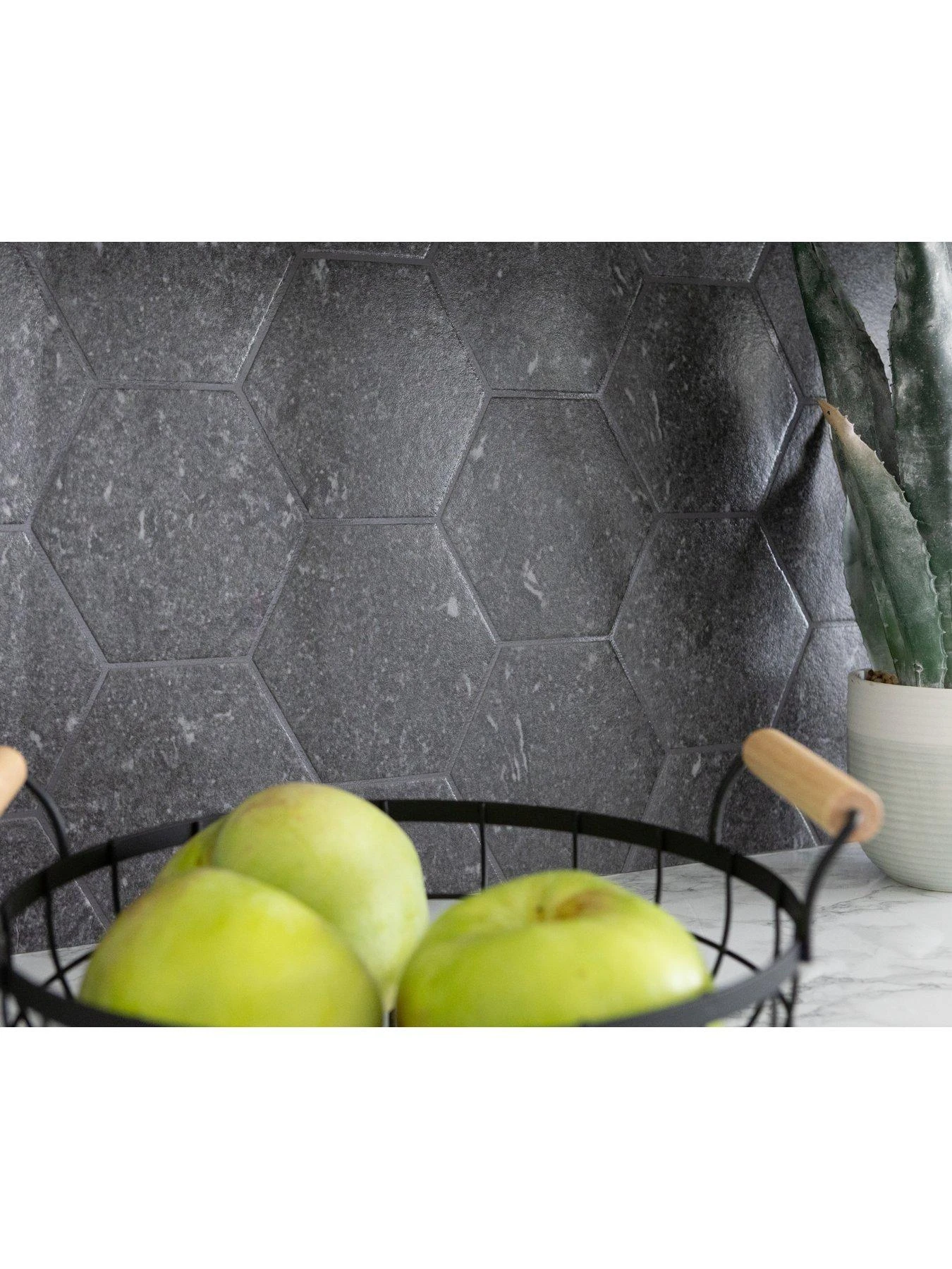 D-C-Fix Dark Hexagon 3D Waterproof Splashback Wallpaper - 67.5cm X 4m 5 D-C-Fix Dark Hexagon 3D Waterproof Splashback Wallpaper - 67.5cm X 4m - Image 3