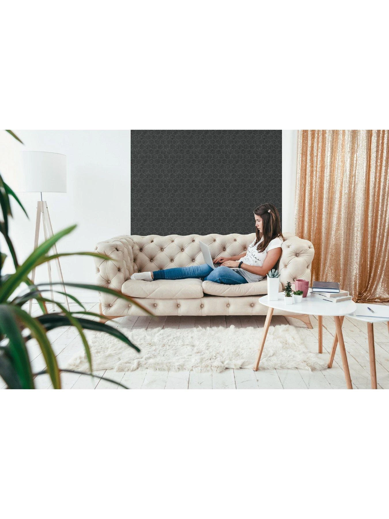 D-C-Fix Dark Hexagon 3D Waterproof Splashback Wallpaper - 67.5cm X 4m 6 D-C-Fix Dark Hexagon 3D Waterproof Splashback Wallpaper - 67.5cm X 4m - Image 4