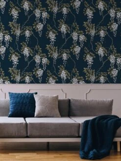 Superfresco Easy Wisteria Wallpaper - Navy