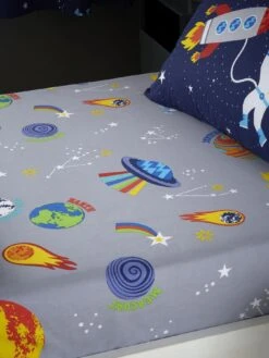 Catherine Lansfield Lost In Space Fitted Sheet - Grey