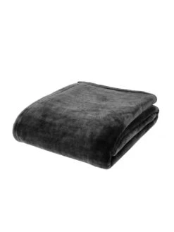 Catherine Lansfield Extra Large Raschel Velvet Touch Soft Cosy Throw - Black