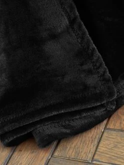 Catherine Lansfield Extra Large Raschel Velvet Touch Soft Cosy Throw - Black -Oleu Furniture Shop VMRNT SQ3 0000000004 BLACK SLd