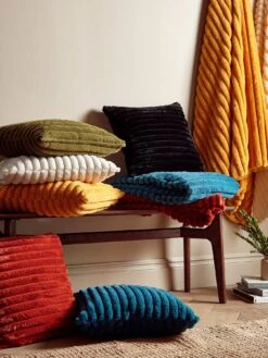 Catherine Lansfield Cosy Ribbed Soft Throw - Burnt Orange -Oleu Furniture Shop VMRQ0 SQ5 0000000537 BURNT ORANGE SLd1