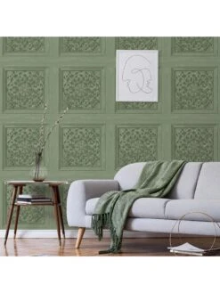 Fine Décor Carved Panel Wallpaper - Sage 10 Fine Décor Carved Panel Wallpaper - Sage -Oleu Furniture Shop VNM9V SQ3 0000000099 N A SLd