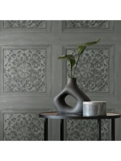 Fine Décor Carved Panel Wallpaper - Gunmetal -Oleu Furniture Shop VNM9W SQ5 0000000099 N A SLd2