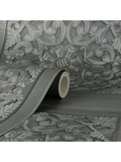 Fine Décor Carved Panel Wallpaper - Gunmetal -Oleu Furniture Shop VNM9W SQ6 0000000099 N A SLd3