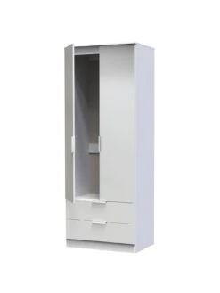SWIFT Adair Ready Assembled 2 Door 2 Drawer Wardrobe -Oleu Furniture Shop VNOES SQ5 0000000563 GREY GLOSS SLd1