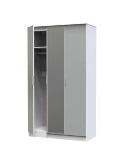 SWIFT Adair Ready Assembled 3 Door Mirrored Wardrobe 10 SWIFT Adair Ready Assembled 3 Door Mirrored Wardrobe -Oleu Furniture Shop VNOET SQ5 0000000563 GREY GLOSS SLd1