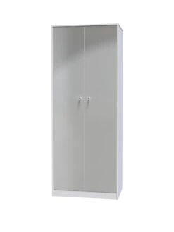 SWIFT Verity Ready Assembled 2 Door Wardrobe -Oleu Furniture Shop VNOF9 SQ3 0000000563 GREY GLOSS SLa