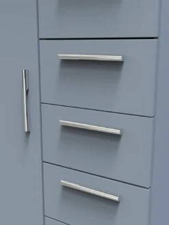 SWIFT Logan Ready Assembled 1 Door 5 Drawer Wardrobe -Oleu Furniture Shop VNOFP SQ5 0000000020 BLUE SLd1