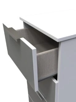 SWIFT Adair Ready Assembled 5 Drawer Tallboy -Oleu Furniture Shop VNOGC SQ5 0000000563 GREY GLOSS SLd1