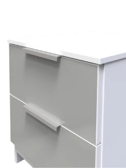 SWIFT Adair Ready Assembled 2 Drawer Bedside Cabinet -Oleu Furniture Shop VNOGD SQ4 0000000563 GREY GLOSS SLd