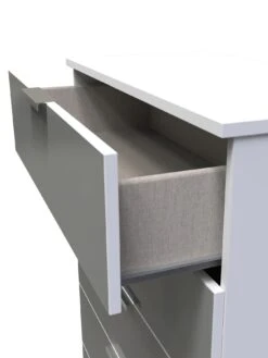 SWIFT Adair Ready Assembled 5 Drawer Chest -Oleu Furniture Shop VNOGE SQ5 0000000563 GREY GLOSS SLd1