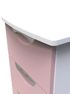 SWIFT Alva Ready Assembled 3 Drawer Gloss Bedside Chest - Pink -Oleu Furniture Shop VNOH3 SQ5 0000000063 PINK SLd1