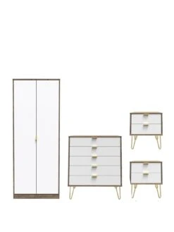SWIFT Andie Ready Assembled Bedroom Package 2 (2 X 2 Drawer Bedside, 5 Drawer Chest, 2 Door Wardrobe)