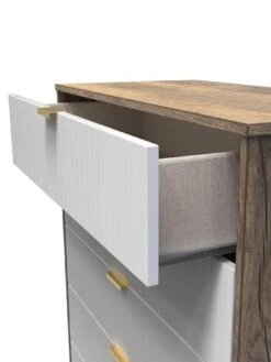 SWIFT Andie Ready Assembled Bedroom Package 2 (2 X 2 Drawer Bedside, 5 Drawer Chest, 2 Door Wardrobe) -Oleu Furniture Shop VNOH5 SQ4 0000000013 WHITE SLd