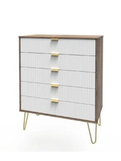 SWIFT Andie Ready Assembled Bedroom Package 2 (2 X 2 Drawer Bedside, 5 Drawer Chest, 2 Door Wardrobe) -Oleu Furniture Shop VNOH5 SQ5 0000000013 WHITE SLd1