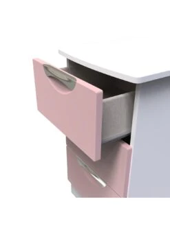 SWIFT Alva Ready Assembled 3 Piece Package - 2 Door Wardrobe, Bedside Table & 3 Drawer Chest -Oleu Furniture Shop VNOHK SQ5 0000000063 PINK SLd1